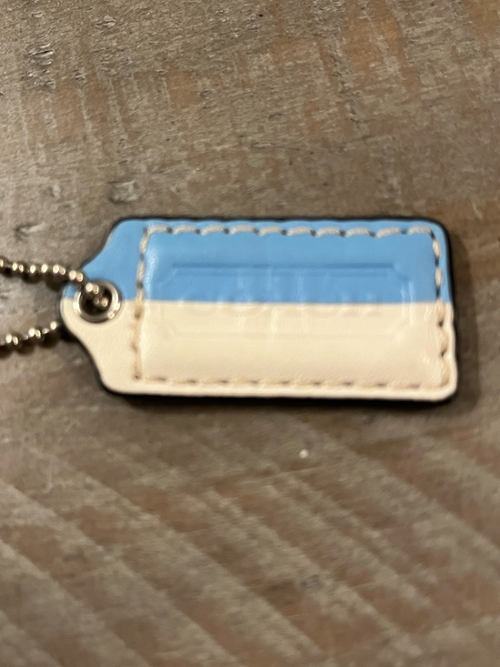 Coach Handbags - Coach Blue and Cream Leather Hang Tag